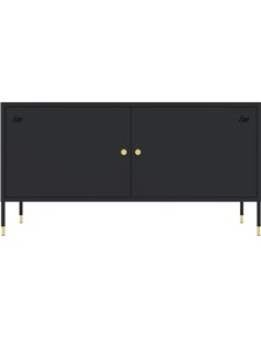 Metal TV Stand 2 Doors 1160x400x590mm Black | Stalwart DA-HMA20