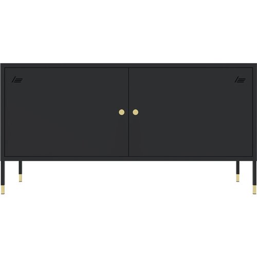 Metal TV Stand 2 Doors 1160x400x590mm Black | Stalwart DA-HMA20