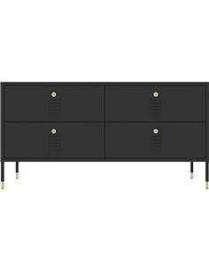 Metal TV Stand 4 Drawers 1160x400x590mm Black | Stalwart DA-HMA21