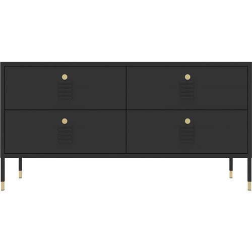 Metal TV Stand 4 Drawers 1160x400x590mm Black | Stalwart DA-HMA21