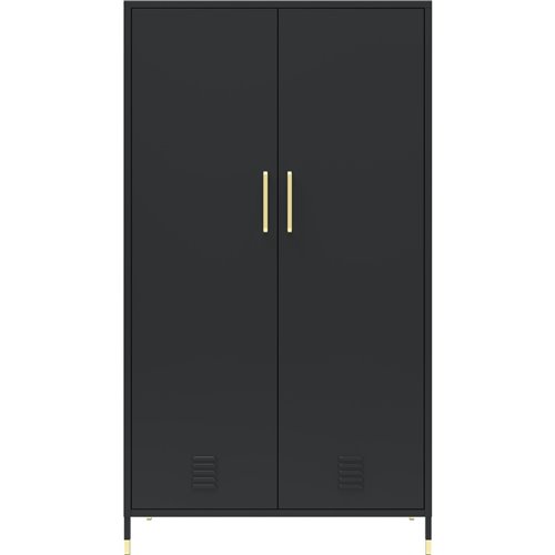 Commercial Steel Black Storage Cabinet 2 Doors 3 Shelves 800x400x1440mm Black | Stalwart DA-HMA17