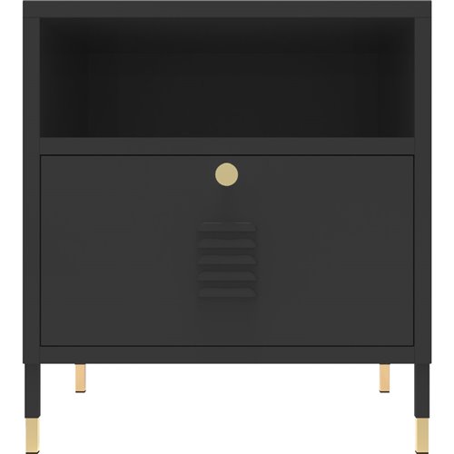 Metal Night Stand 1 Drawer 450x350x500mm Black | Stalwart DA-HMA03B