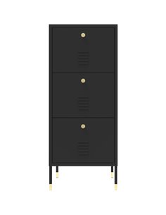 Metal Storage Cabinet 3 Drawers 420x400x1015mm Black | Stalwart DA-HMA12