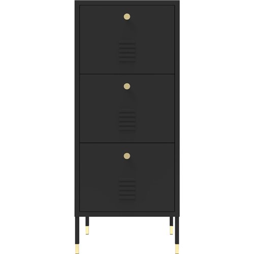 Metal Storage Cabinet 3 Drawers 420x400x1015mm Black | Stalwart DA-HMA12