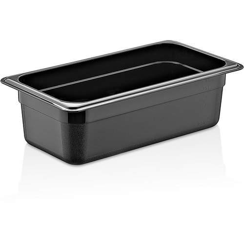 Polycarbonate Gastronorm Pan GN1/3 Depth 100mm Black 3 litres | Stalwart DA-GNP13100B