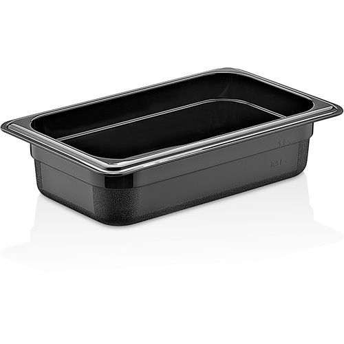 Polycarbonate Gastronorm Pan GN1/4 Depth 65mm Black 1.5 litres | Stalwart DA-GNP1465B