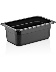 Polycarbonate Gastronorm Pan GN1/4 Depth 100mm Black 2 litres | Stalwart DA-GNP14100B