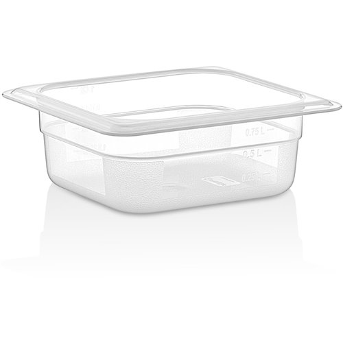 Polypropylene Gastronorm Pan GN1/6 Depth 65mm Clear 0.75 litres | Stalwart DA-GNPP1665