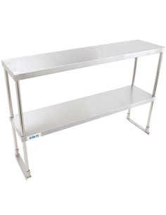 Double Tier Overshelf Stainless steel 1800x300x800mm | Stalwart DA-DOS300X1800