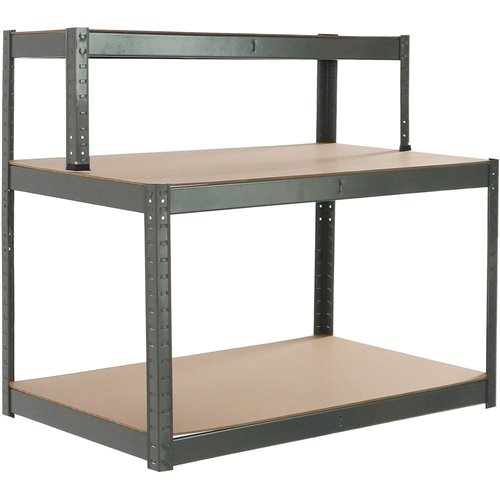 Commercial Grey Heavy Duty Garage Work Bench 3 Shelves 795kg Loading Capacity 1200x600/245x1200mm | Stalwart DA-SP1260245C