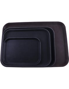 Serving Tray Fibreglass Rectangular Black 10&quotx14&quot | Stalwart DA-FBR1014