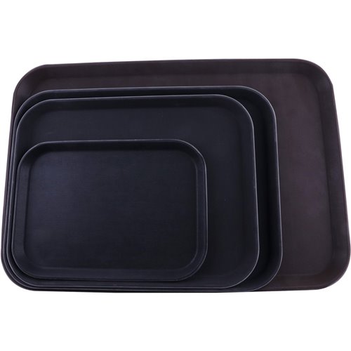 Serving Tray Fibreglass Rectangular Black 10&quotx14&quot | Stalwart DA-FBR1014