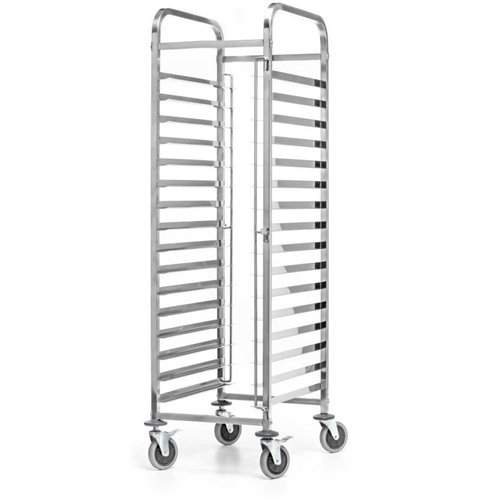 Rack/Tray/Pan Trolley Stainless steel Bakery 600x400mm 15 tier 470x620x1700mm | Stalwart DA-19037