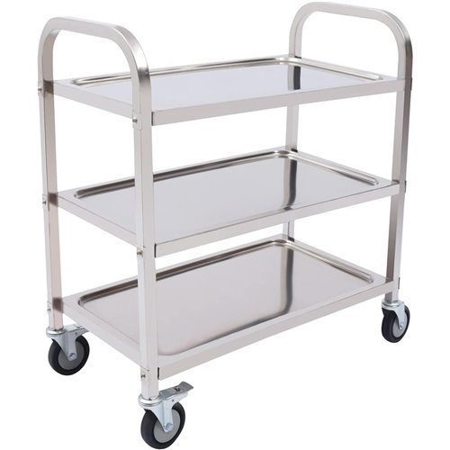 Commercial Serving/Service/Clearing Trolley Stainless steel 3 tier 750x400x835mm | Stalwart DA-19013