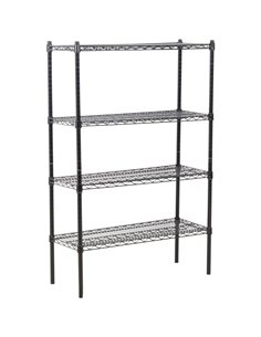 Commercial Shelving Unit 4 Tier 1000kg Width 900mm Depth 450mm Black Wire | Stalwart DA-AMJ324