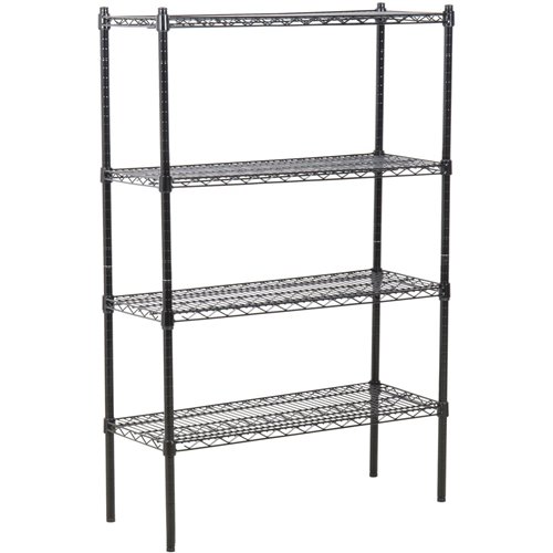 Commercial Shelving Unit 4 Tier 1000kg Width 900mm Depth 450mm Black Wire | Stalwart DA-AMJ324