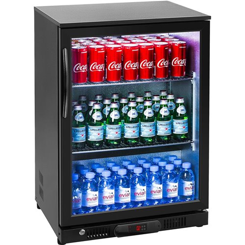 Back bar cooler 1 hinged door 128 litres Black | Stalwart DA-GN126H