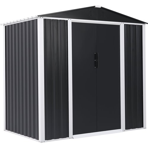 Metal Shed with Sliding door &amp Zinc Frame Width 1950mm Depth 1230mm  | Stalwart DA-MSA01