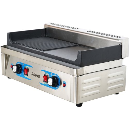 Professional Grill Electric 1 zone 2.3kW Smooth/Ribbed Cast iron top | Stalwart DA-GP5530EGW