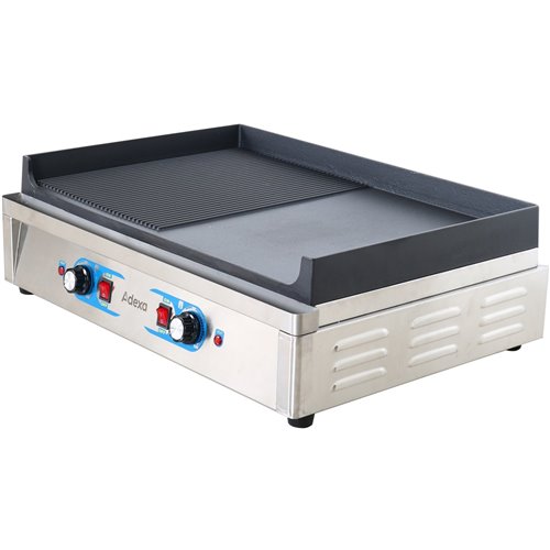 Professional Grill Electric 2 zones 4.6kW Smooth/Ribbed Cast iron top | Stalwart DA-GP7050EGW