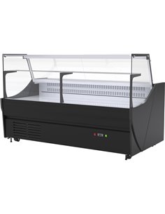 Serve over Deli counter Black front Straight glass front Width 1520mm | Stalwart DA-YFCSC1520V1