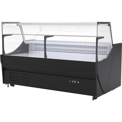 Serve over Deli counter Black front Straight glass front Width 1520mm | Stalwart DA-YFCSC1520V1