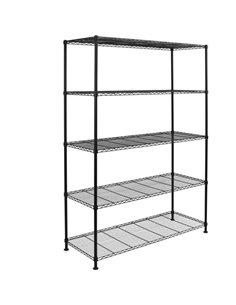 Commercial Shelving Unit 5 Tier 1250kg Width 1200mm Depth 450mm Black Wire | Stalwart DA-AMJ396