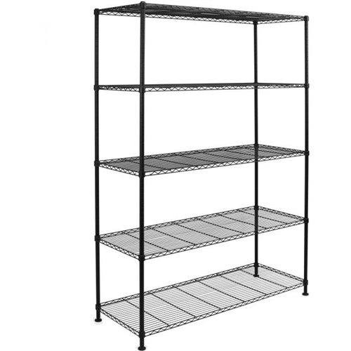 Commercial Shelving Unit 5 Tier 1250kg Width 1200mm Depth 450mm Black Wire | Stalwart DA-AMJ396