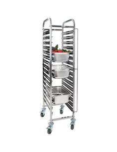 Rack/Tray/Pan Trolley Stainless steel Gastronorm GN1/1 15 tier | Stalwart DA-19237