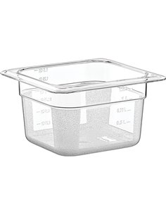 Polycarbonate Gastronorm Pan GN1/6 Depth 100mm 1.25 litres | Stalwart DA-GNP16100