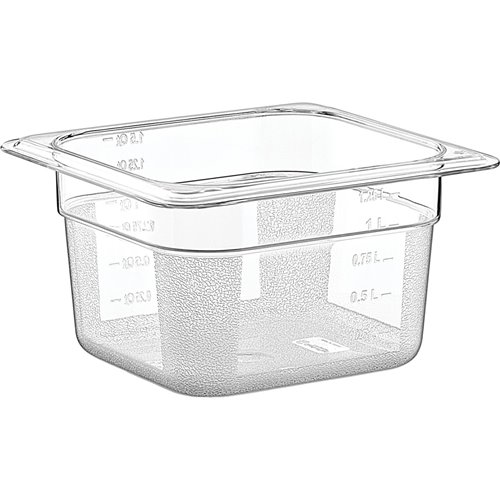 Polycarbonate Gastronorm Pan GN1/6 Depth 100mm 1.25 litres | Stalwart DA-GNP16100