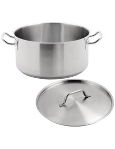 Professional Stew pan/Stock pot with Lid Stainless steel 8 litres | Stalwart DA-P1325