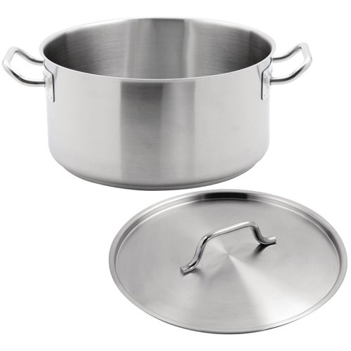 Professional Stew pan/Stock pot with Lid Stainless steel 8 litres | Stalwart DA-P1325