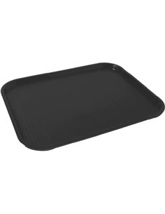 Serving Tray Polypropylene Rectangular 350x260mm Black | Stalwart DA-GTPP2635BLACK