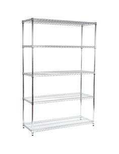 Commercial Shelving Unit 5 Tier 1250kg Width 1500mm Depth 450mm Chrome Wire | Stalwart DA-AMJ400