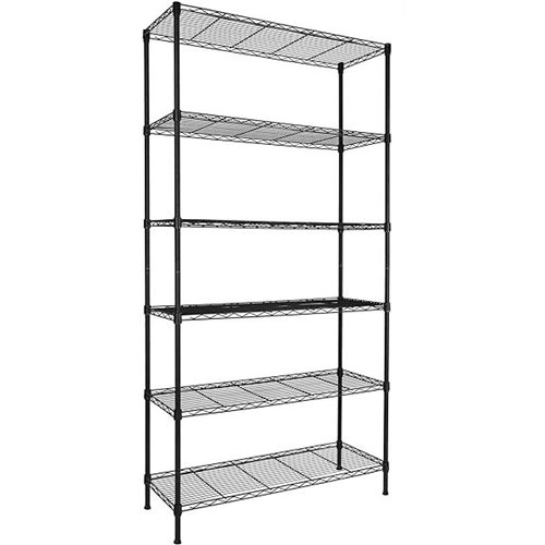 Commercial Shelving Unit 6 Tier 1500kg Width 1200mm Depth 450mm Black Wire | Stalwart DA-AMJ452