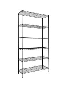 Commercial Shelving Unit 6 Tier 1500kg Width 1500mm Depth 450mm Black Wire | Stalwart DA-AMJ460