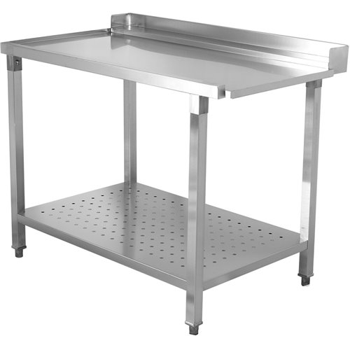 Unloading table Left side 600x650x850mm With bottom shelf With splashback Stainless steel | Stalwart DA- SWB6065R