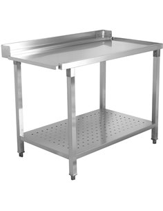 Unloading table Right side 600x650x850mm With bottom shelf With splashback Stainless steel | Stalwart DA- SWB6065L