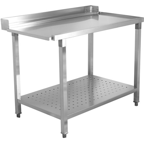 Unloading table Right side 600x650x850mm With bottom shelf With splashback Stainless steel | Stalwart DA- SWB6065L