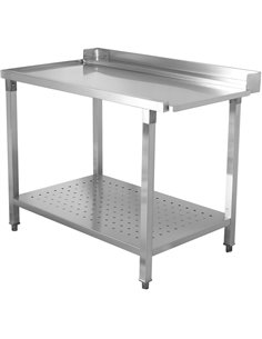 Unloading table Left side 1100x650x850mm With bottom shelf With splashback Stainless steel | Stalwart DA- SWB11065R