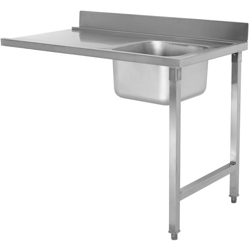 Loading table Right side 1200x650x850mm With sink With splashback Stainless steel | Stalwart DA- DWITA1265R