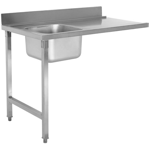 Loading table Left side 1200x650x850mm With sink With splashback Stainless steel | Stalwart DA- DWITA1265L