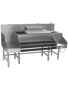 Commercial Stainless Steel Cocktail Station with Backsplash 1675x760x760mm | Stalwart DA- CCS6618WB