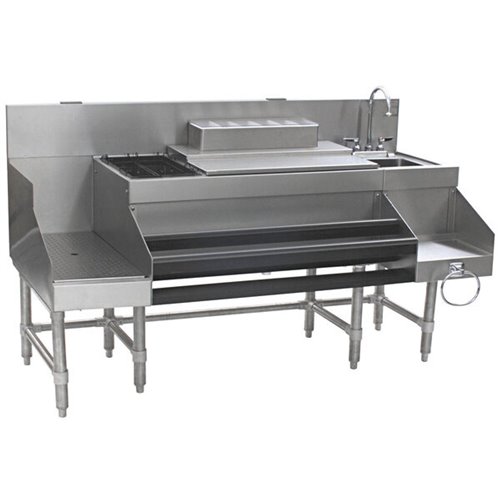 Commercial Stainless Steel Cocktail Station with Backsplash 1675x760x760mm | Stalwart DA- CCS6618WB