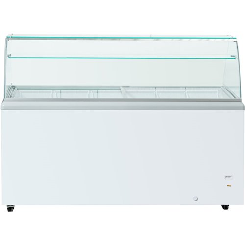 Commercial Display Chest freezer Curved Sliding glass lid with Glass Canopy 453 litres | Stalwart DA- SD551S-SD551SGLASSTOP