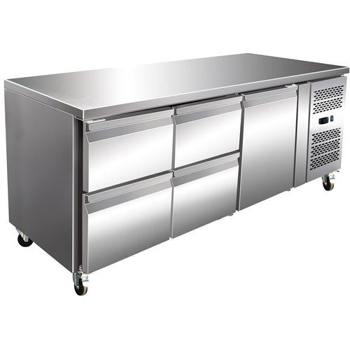 Commercial Refrigerated Counter 1 door 4 drawers Depth 700mm | Stalwart DA- THP3140TN