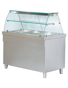 Refrigerated serve over display counter Open cupboard Stainless steel 3xGN1/1 1250mm | Stalwart DA-CSS711