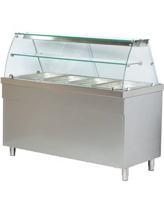 Refrigerated serve over display counter Open cupboard Stainless steel 4xGN1/1 1570mm | Stalwart DA-CSS714