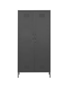 Commercial Steel Black Storage Cabinet 2 Doors 4 Shelves 760x450x1800mm | Stalwart DA-MYHC13